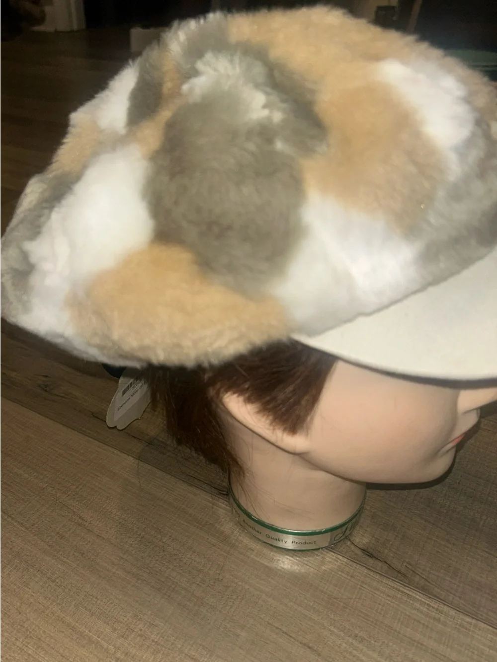 Angora Blend Plushie Newsboy Hat Hippie Groovy Retro Winter Fuzzy Earth Tones